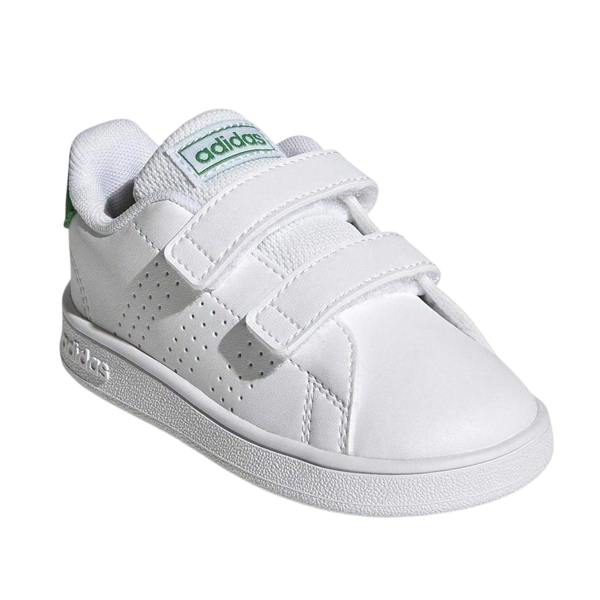 Adidas Childrens/Kids Advantage Court Lifestyle Flat Trainers - White/Green - 