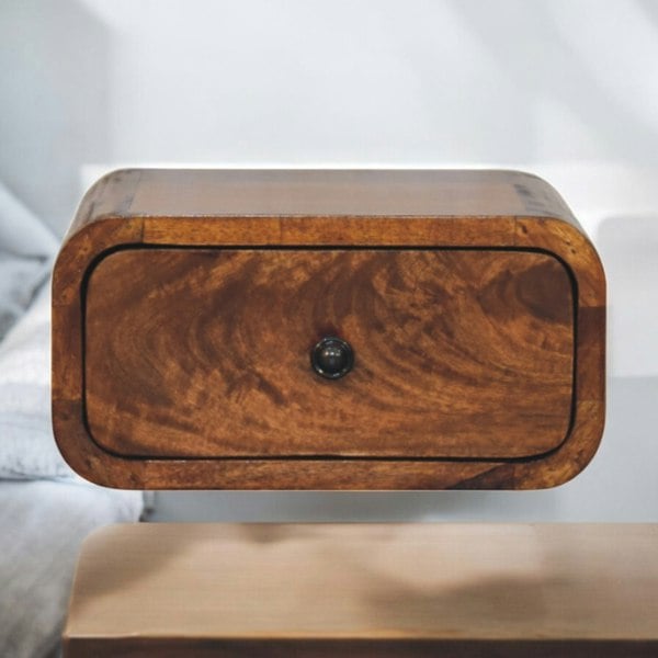 Artisan Furniture Avora Mini Wall-Mounted Chestnut 1 Drawer Nightstand