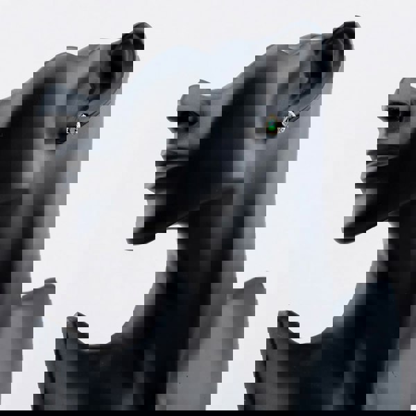 T. H. Baker 9ct Yellow Gold Pear Cut Green Cubic Zirconia Halo Stud Earrings 1.59.1930