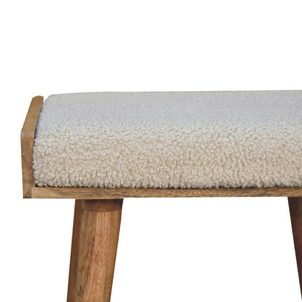 Wyld Haus Kampong Boucle Cream Tray Style Footstool
