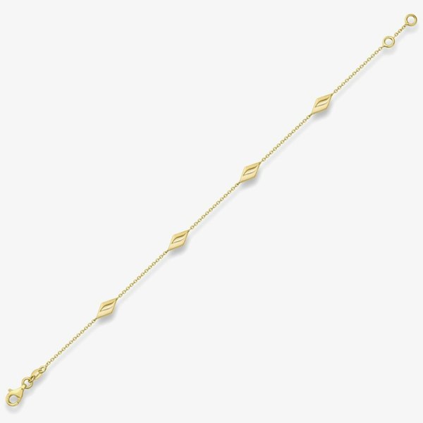 T. H. Baker 9ct Yellow Gold 7.5-Inch Kite Motif Bracelet CA034-07
