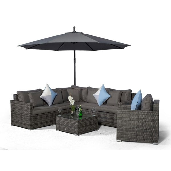 Giardino Havana 6 Seat Rattan Corner Sofa and Armchair Set with Coffee Table