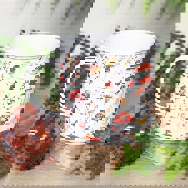 Serano All Over Mushroom Print Enamel Mug