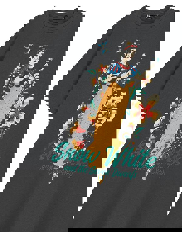 Disney Womens Grey Snow White & The Seven Dwarfs Short Sleeved T-Shirt