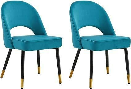 HYGRAD BUILT TO SURVIVE Padded Velvet Dining Chairs with Black Legs – Set of 2 | HYGRAD®
