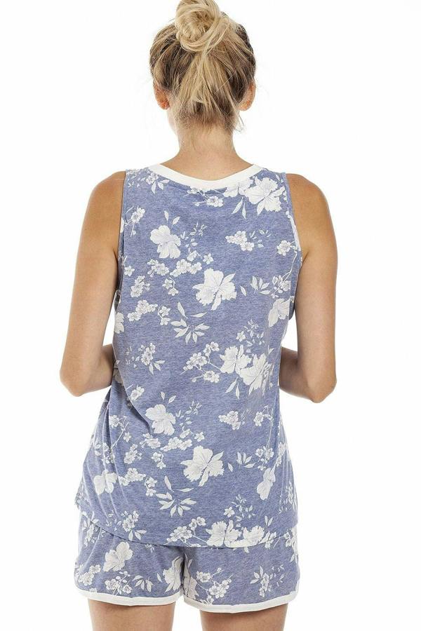 Womens Lightweight White Floral Short Pyjama Set