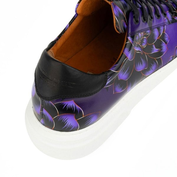 Embassy London Exstatic - Low Purple - Men's low top white sole Italian leather trainer