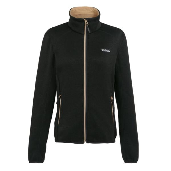 Regatta Womens/Ladies Newhill Marl Full Zip Fleece Jacket - Black/Warm Taupe - 
