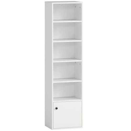Wyld Haus Vari Wooden White Tall 6 Tier Bookcase 156cm