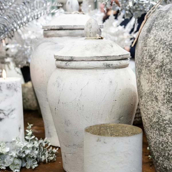 Hill Interiors Bloomville Ginger Jar - Stone - 