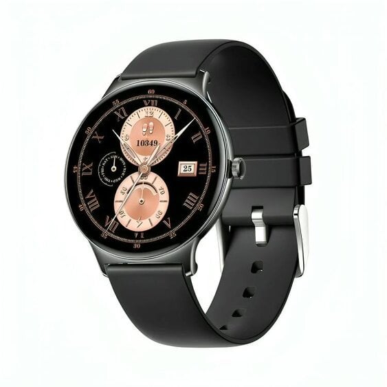Karen M Women's Smartwatch Ultra Thin 1.43" AMOLED Display, Bluetooth Calls, Heart Rate, Sleep & Fitness Tracker - Black