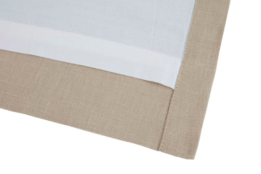 Lazy Linen Pure Washed Linen Lined Eyelet Curtains - Rose Gold