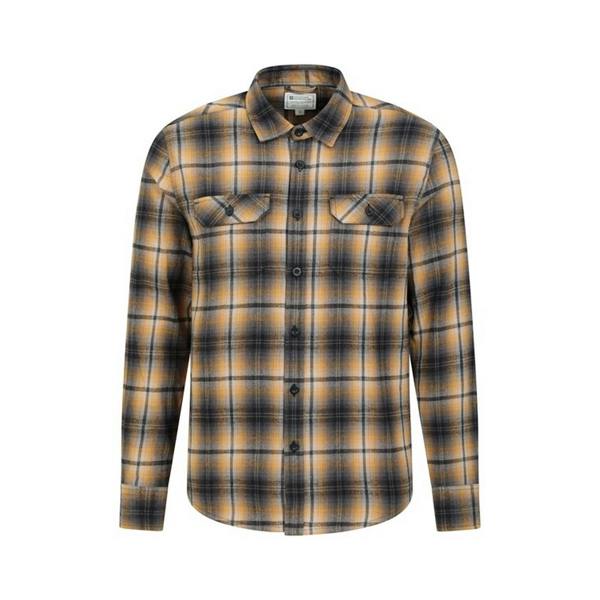 Mountain Warehouse Mens Trace Flannel Long-Sleeved Shirt - Yellow