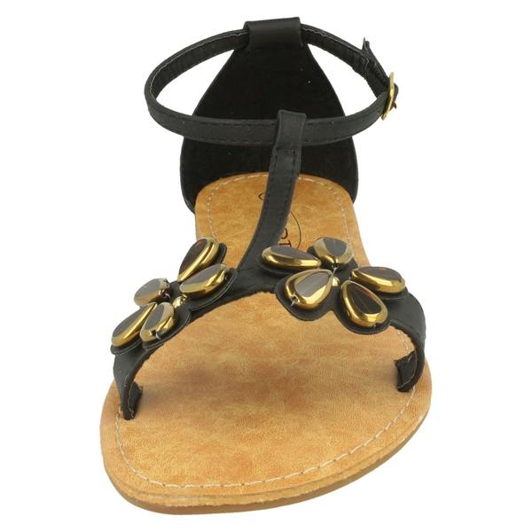 Spot On Ladies Spot On T-Bar Ankle Strap Summer Sandals