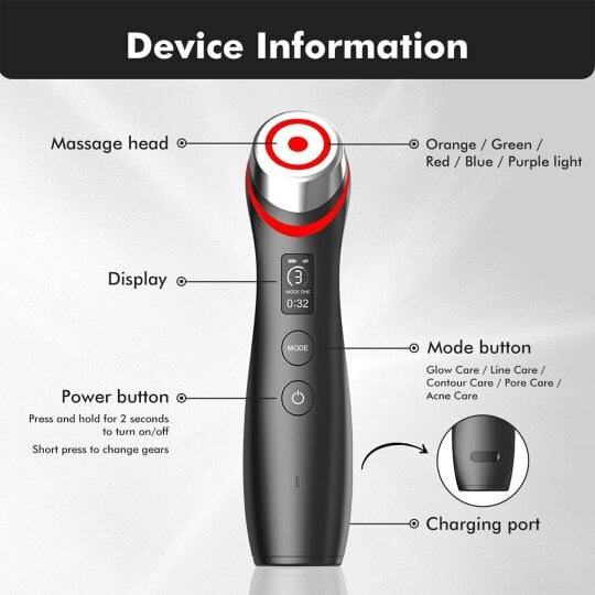 Havendro LED Anti Ageing Pen Therapy Age-R Booster 6-in-1 Care Skin Rejuvenation Device