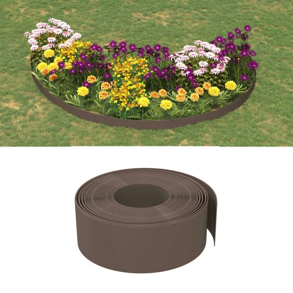 Berkfield Garden Edging Brown 10 m 20 cm Polyethylene