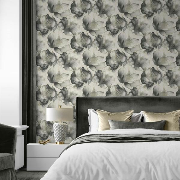 Elysian Floral Black & Gold Wallpaper image 7