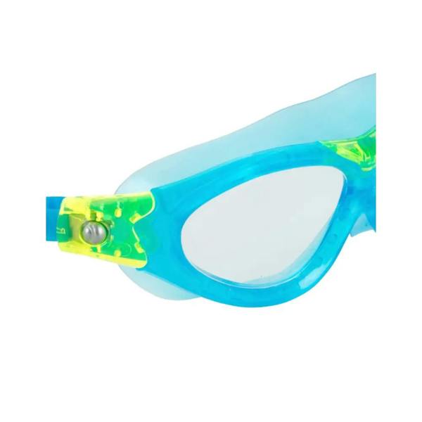 Aquafeel Endurance Pro II swim goggles in blue and green with clear plastic lenses