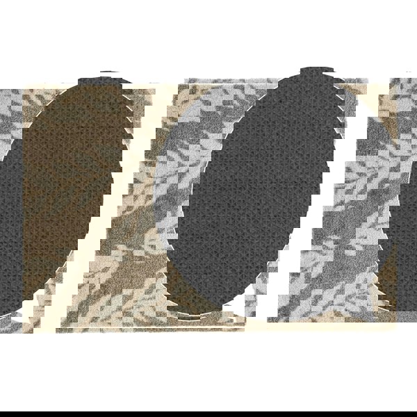 JVL Mega Mat Machine Washable Entrance Runner and Doormat Set, Brown Leaves