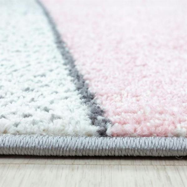 Viva Rugs Blush Pink Grey Rug Pastel Geometric Carpet Large Small Living Room Bedroom Area Mat