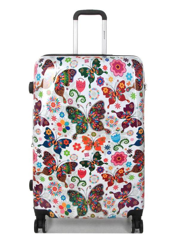 Snowball Hard Shell Printed Dual 4 Wheel Luggage Suitcase
