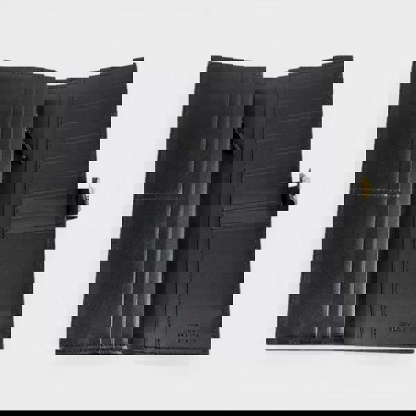 Versace Long Wallet Calf Leather Black