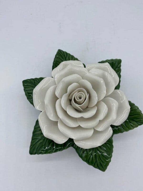 Memorials Direct Single White Ceramic Rose