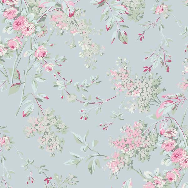 Shabby Chic Rachel Ashwell Chelsea Wallpaper | Blue