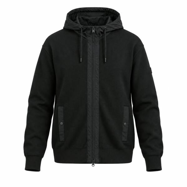 Barbour International Inline Knitted Hoodie Black