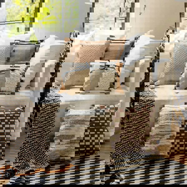 Anyhouz Pillowcase Khaki Woven Decorative Cushion Cover