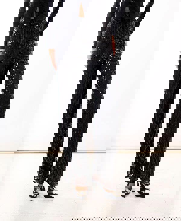 Black Jersey Sequin Trouser