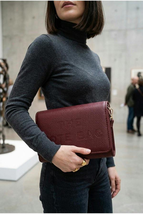 ikrush Constance Pebbled Faux Leather Text Bag