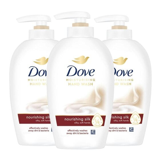 Dove Moisturising Hand Wash, Nourishing Silk for Silky & Soft Hands, 3x250ml