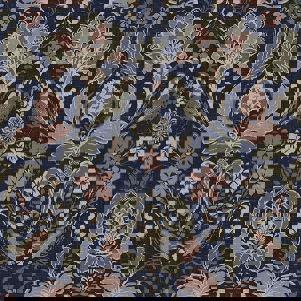 World Of Wallpaper Folk Floral Textured Wallpaper - Navy/Pink/Olive - 