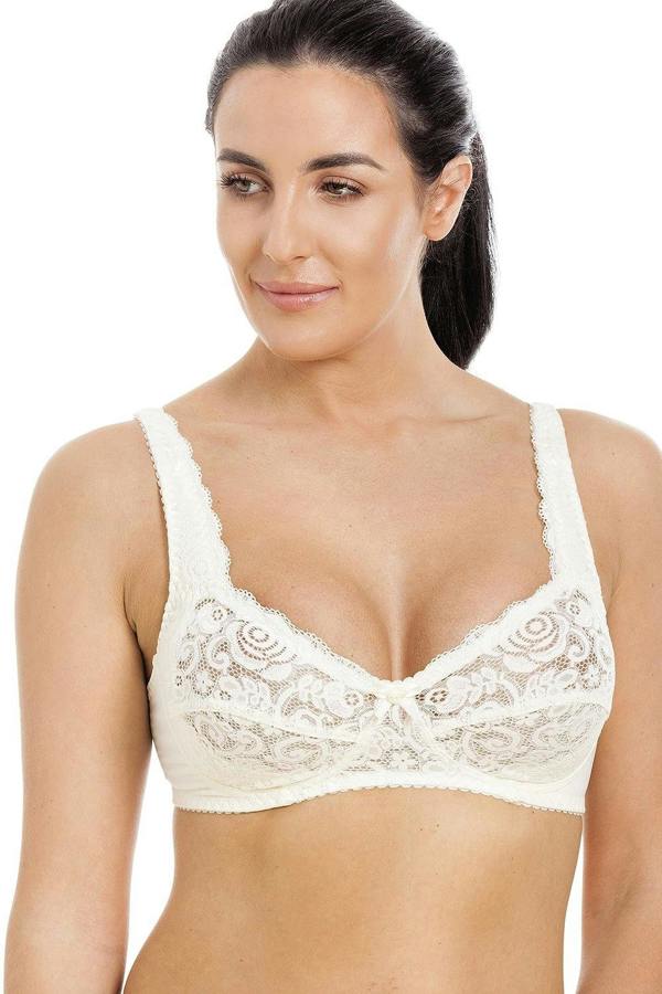 Womens Ivory Non Wired Soft Cup Lace Bra