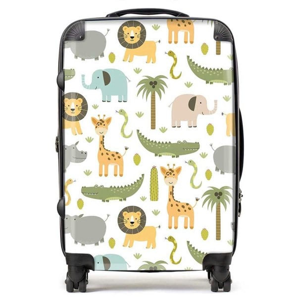 Warren Reed Cute Safari Animals Suitcase