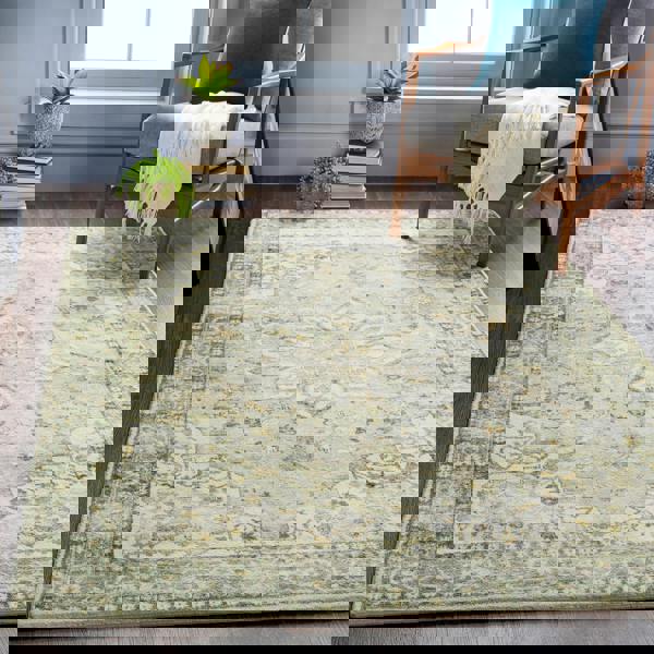 Livabliss Erin-Traditional Green Grey Cream Brown Boho Rug