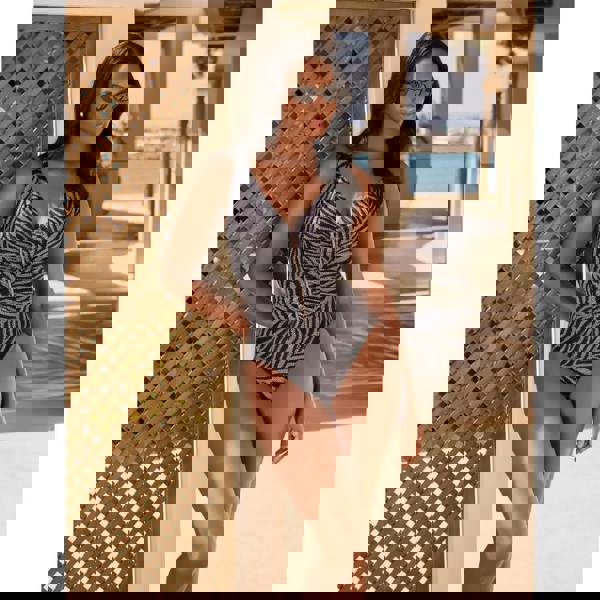 Miraclesuit Zirconic Zipt swimsuit in zebra print with tummy control