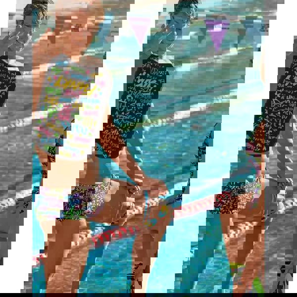 Vibrant neon Funky Trunks love funky adult kickboard in EVA foam with bold patterns