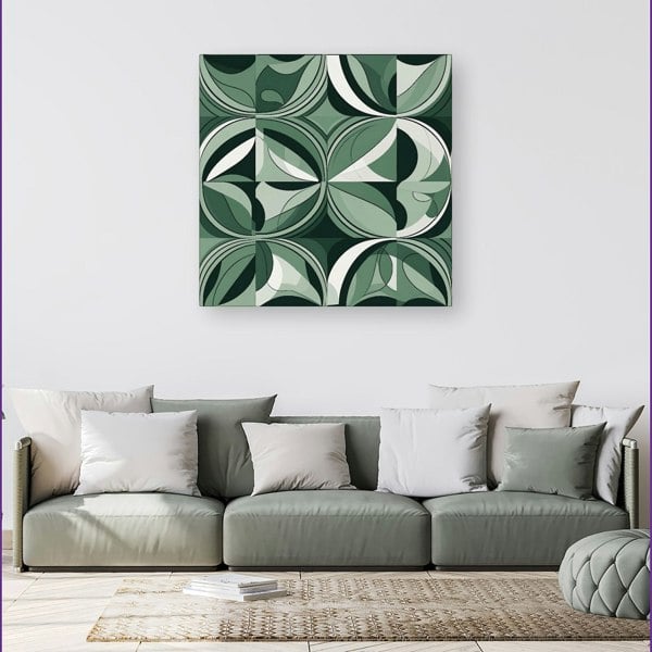 Warren Reed Geometric Green Black Canvas