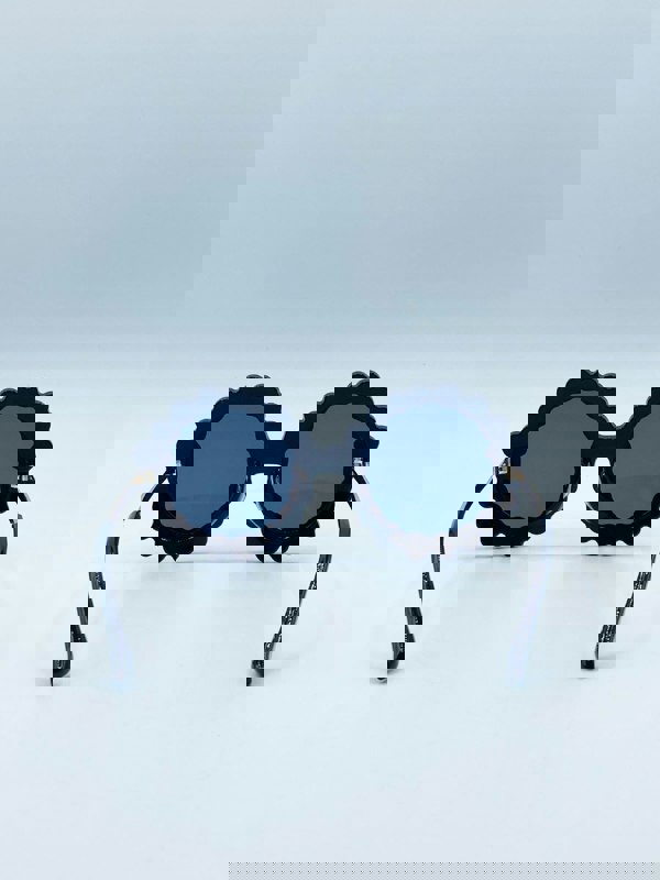 SVNX Round Floral Gem Novelty Sunglasses in Black