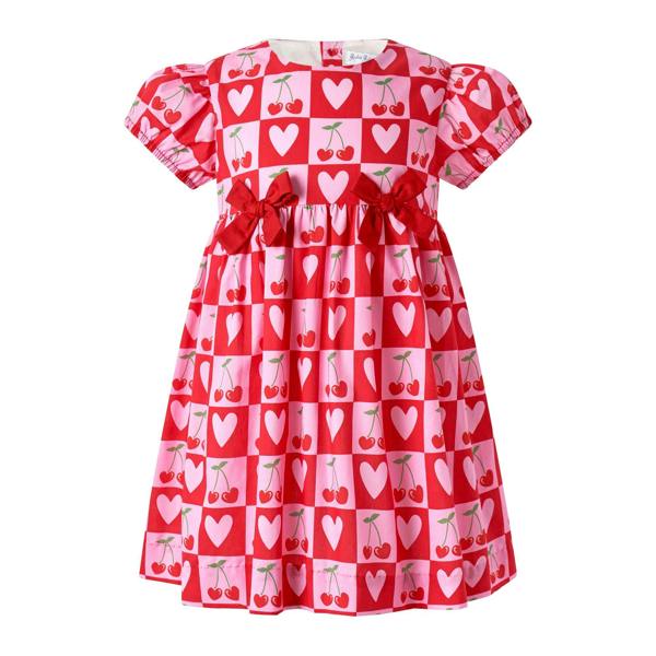 Rachel Riley Cherry Heart Bow Dress