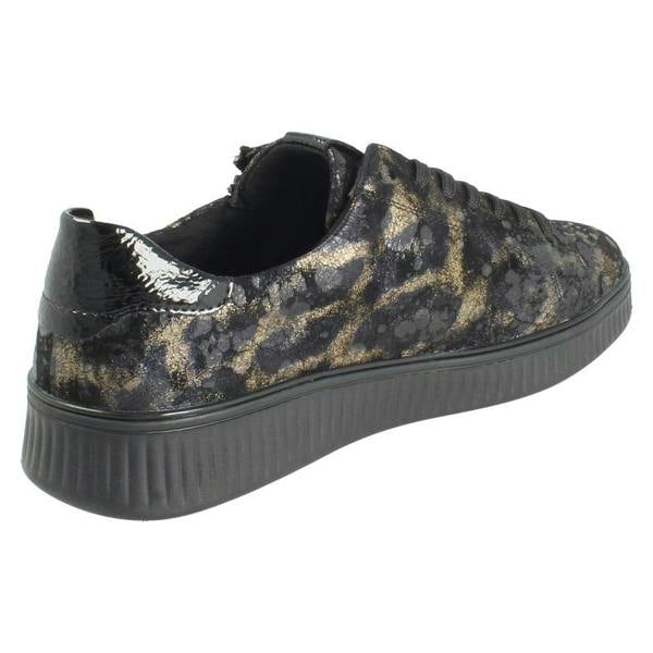 Remonte Ladies Remonte Floral Leaf Pattern Leather Trainers D2E02