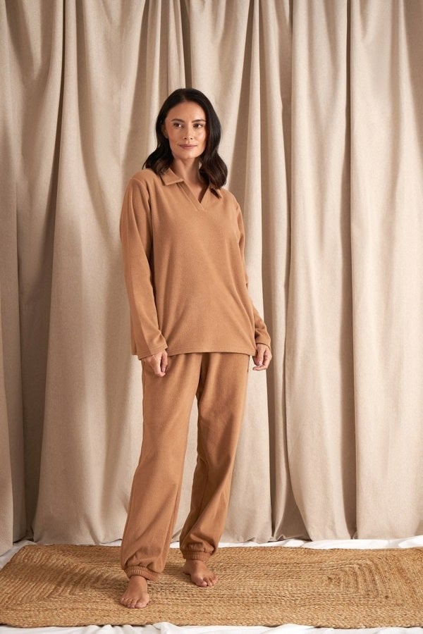 Fleece Lounge Set in TanLoungewear