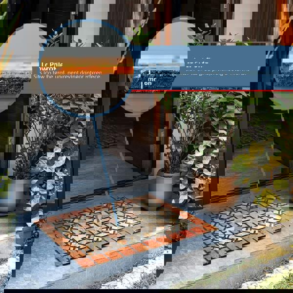 Nicoman Elegant Tile Effect Doormat - Red Edge