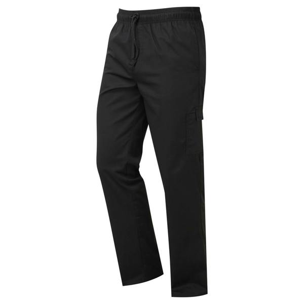 Premier Unisex Adults Chefs Essential Cargo Pocket Trousers - Black