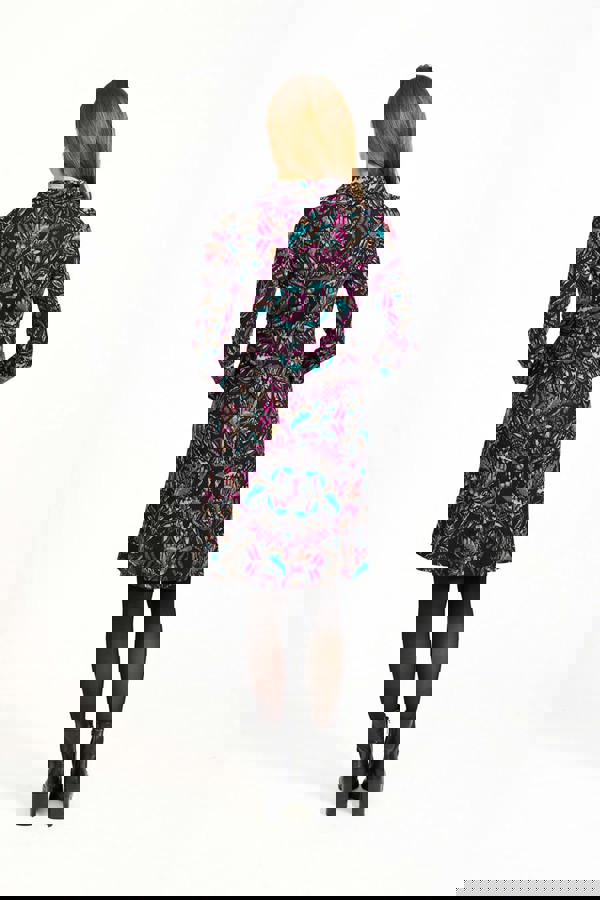 Mudflower Floral Print Cowl Neck Dress