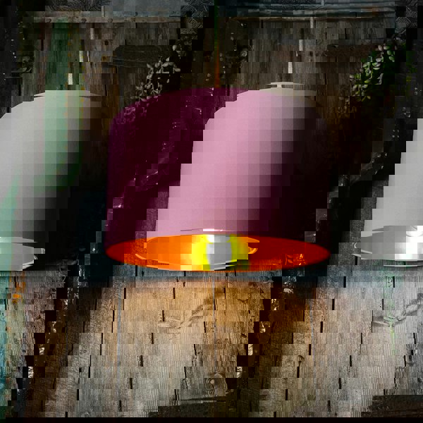 Love Frankie dirty pink cotton lampshade copper lining