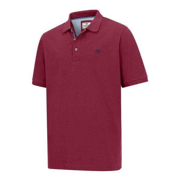 Hoggs of Fife Newton polo shirt in burgundy, breathable short sleeve shirt for everyday farming, dog walking, or casual wear