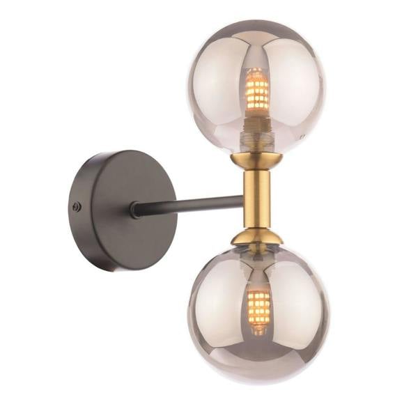 Pagazzi Lighting Loxley 2 Light Black & Gold Wall Light